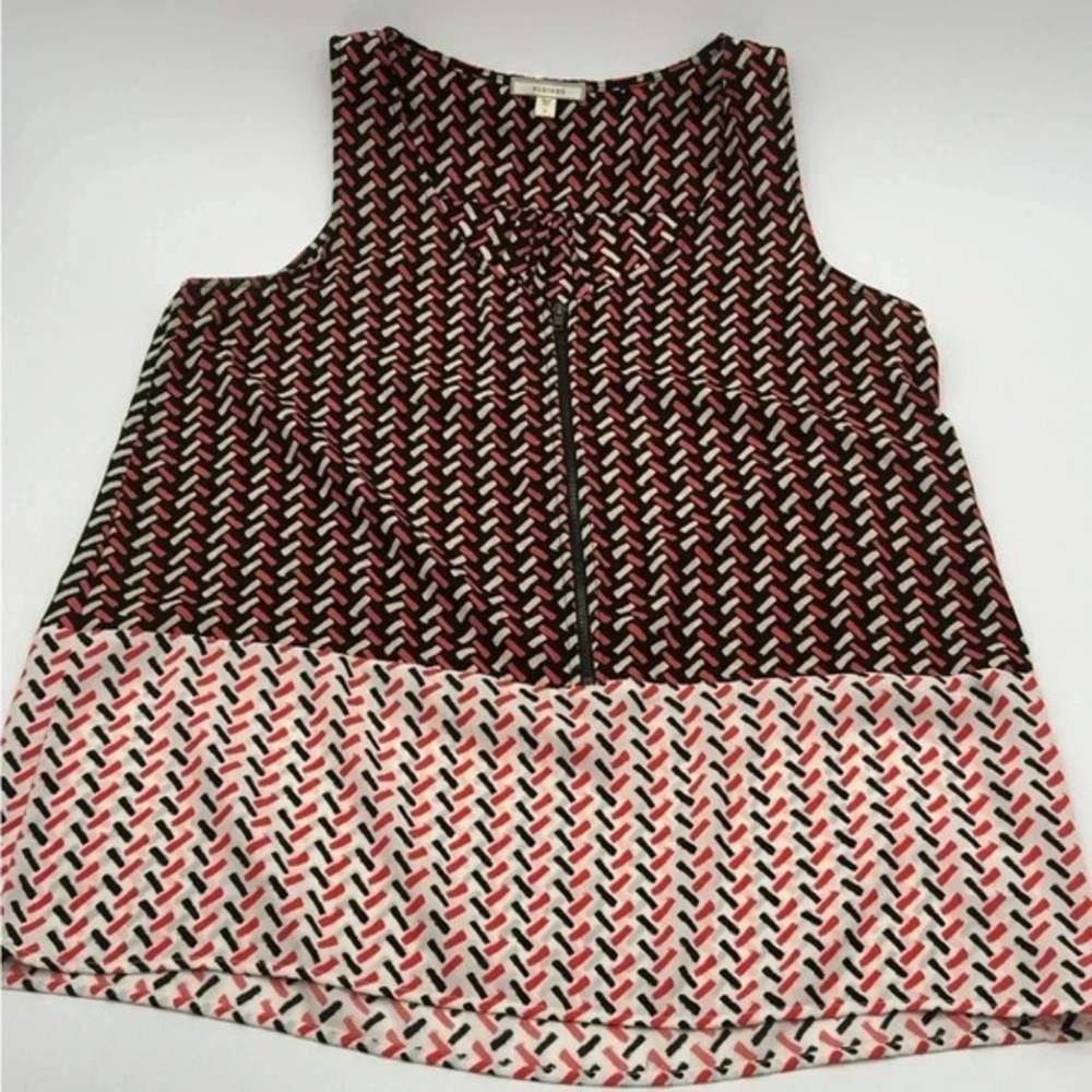 Pleione Blouse Shirt Top Women's Small Striped‎ Arrow Sleeveless, Made In USA